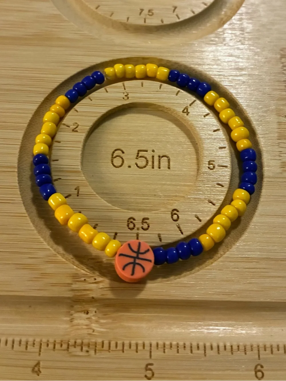 Handmade 'Warriors' Beaded Bracelet Set - Blue & Yellow